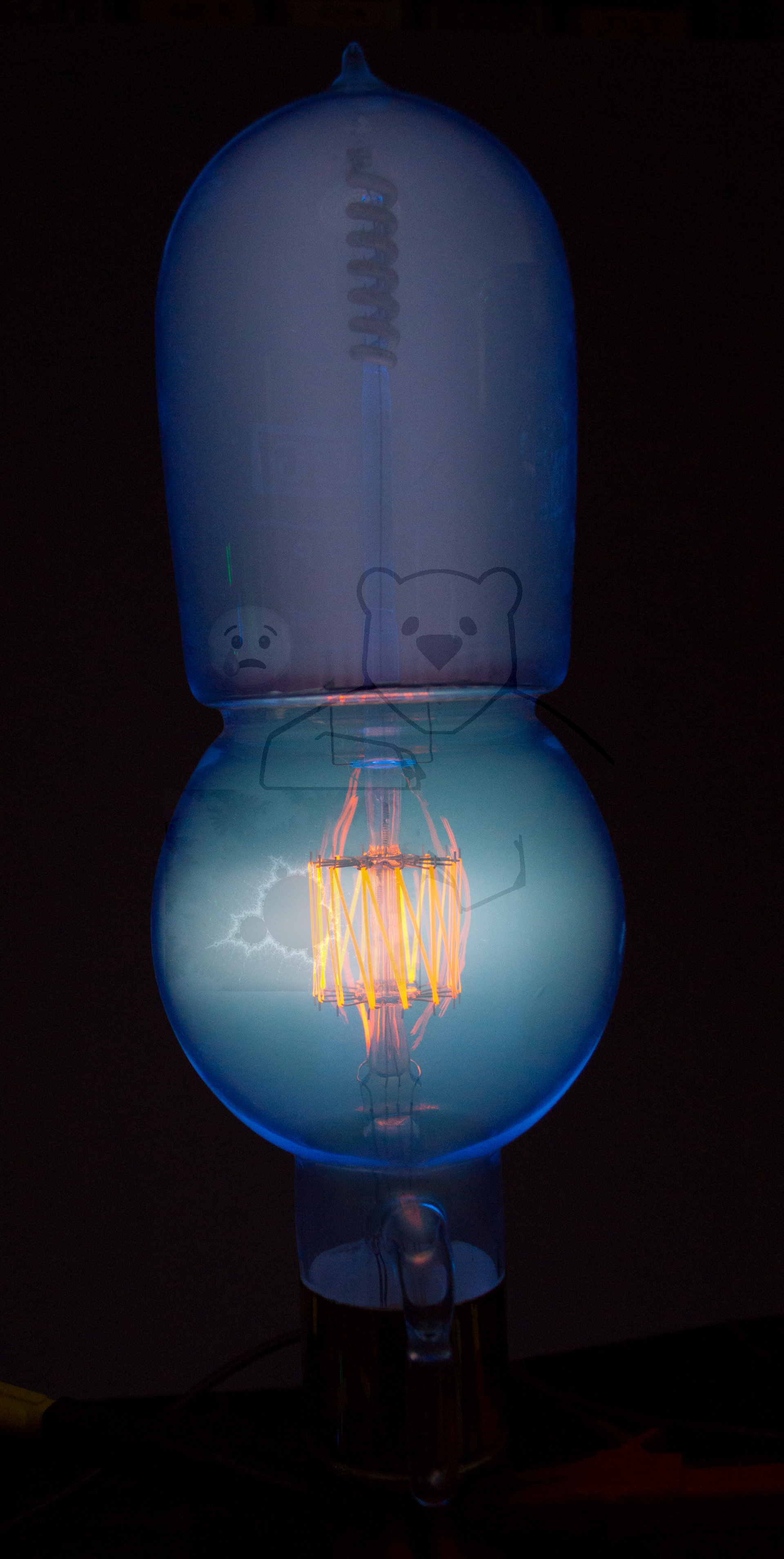 Liebenröhre, Seriennummer 'Ss990' Betrieb - Bild 03 - Gezündete Röhre mit Ua=+250V, g1=+24,5V, Ra=10k, Rg1=5,6k