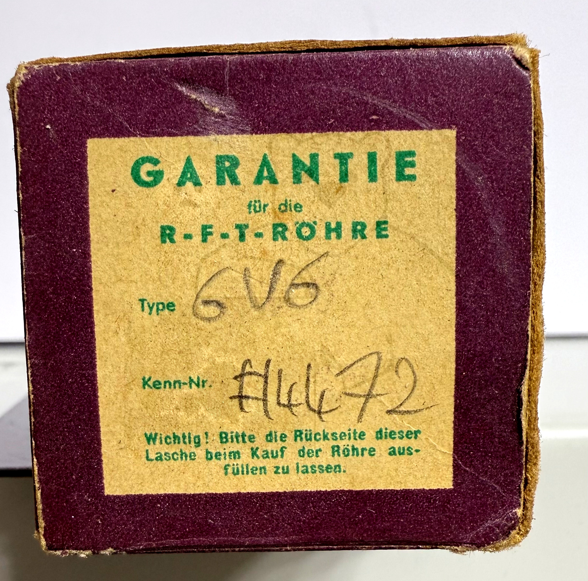 Röhre 6V6 #4472 Verpackung Bild 4