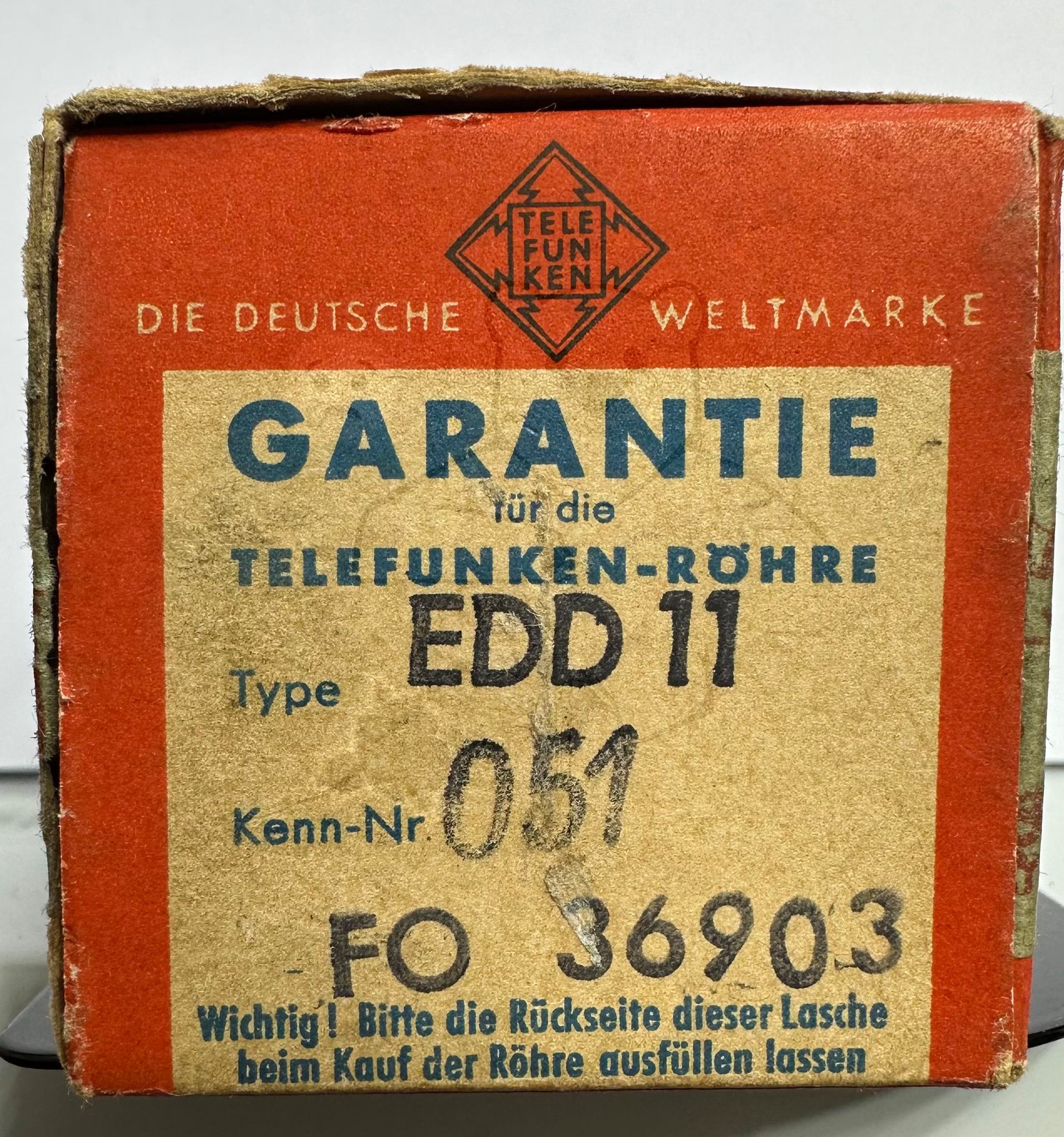 Röhre EDD11 #3494 Verpackung Bild 1