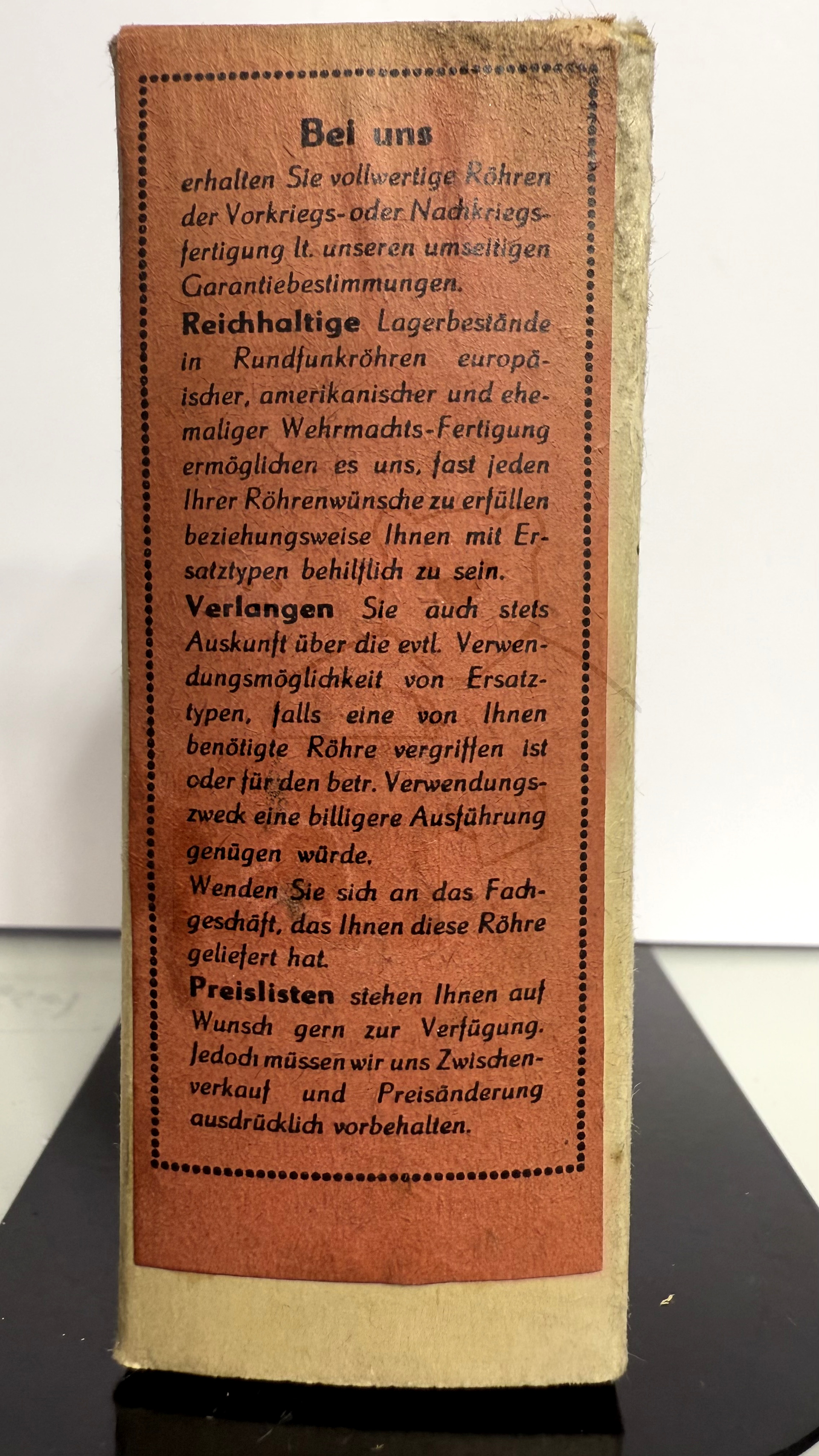 Röhre KL5 #4644 Verpackung Bild 2