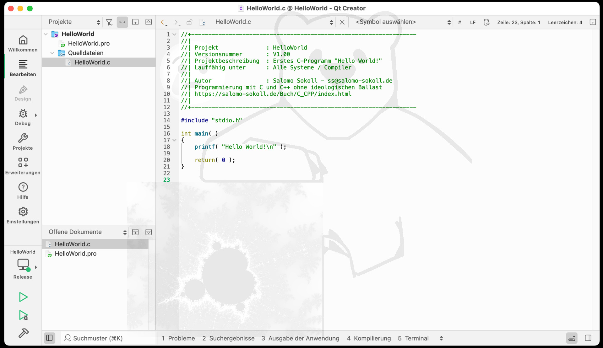 ... und die Datei HelloWorld.c