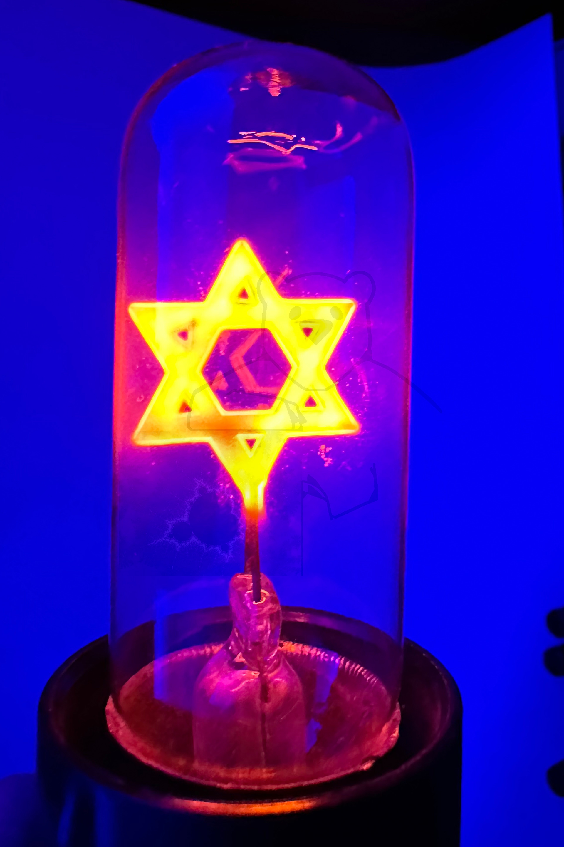 Glimmlampe 'Davidstern' In Betrieb Bild 2