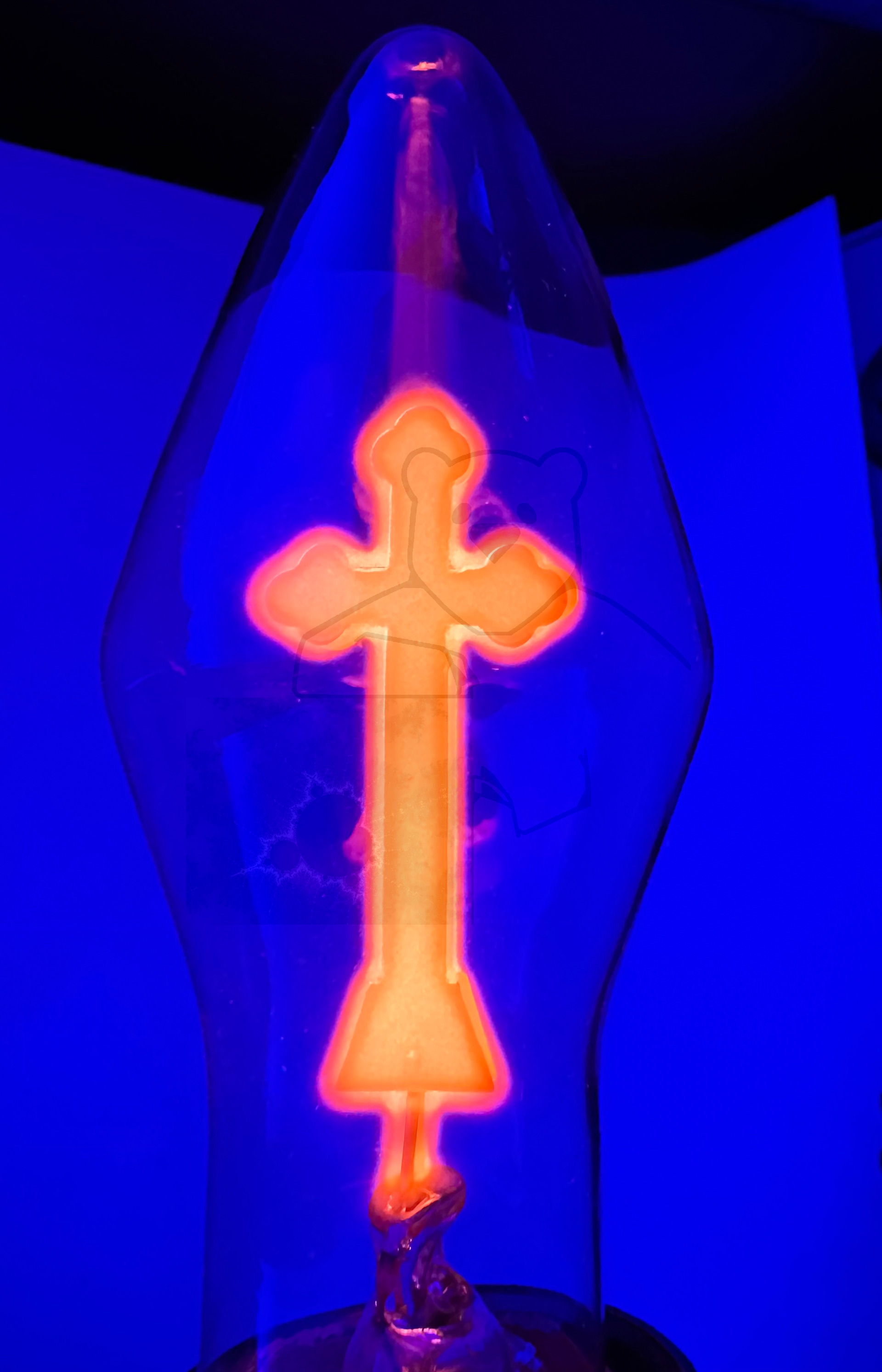 Glimmlampe 'Kreuz' Version 1 In Betrieb Bild 1