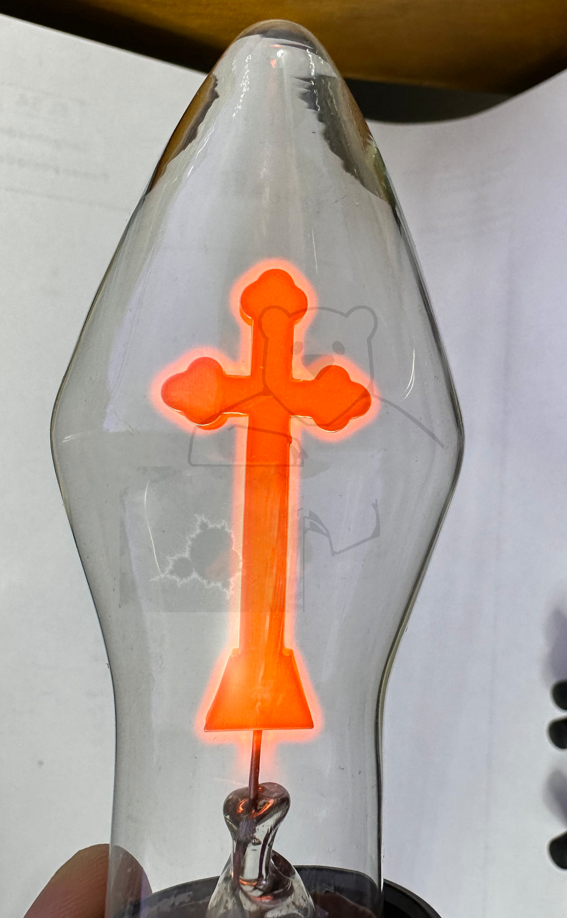 Glimmlampe 'Kreuz' Version 1 In Betrieb Bild 2