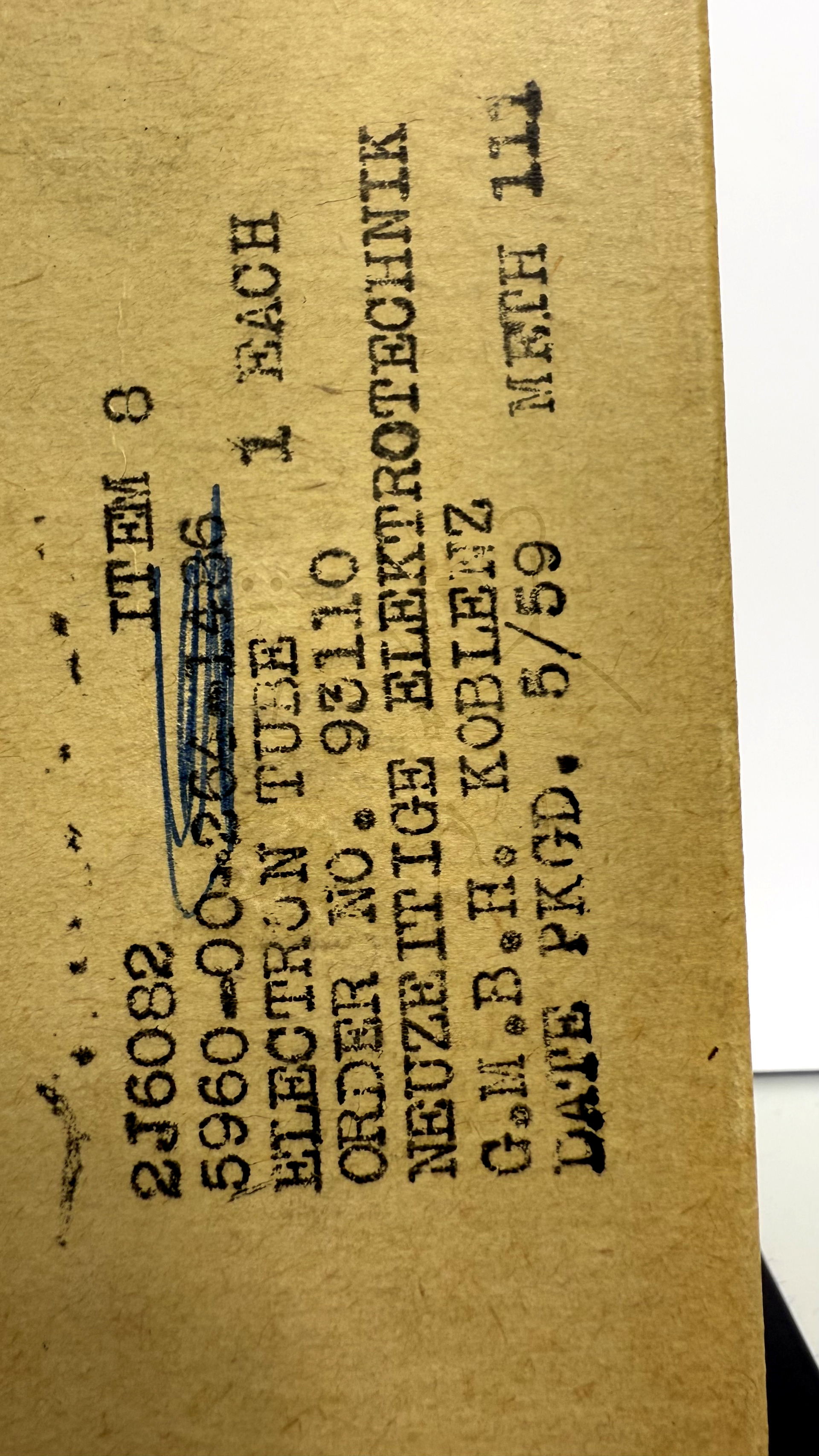 Röhre 6082 #6858 Verpackung Bild 2