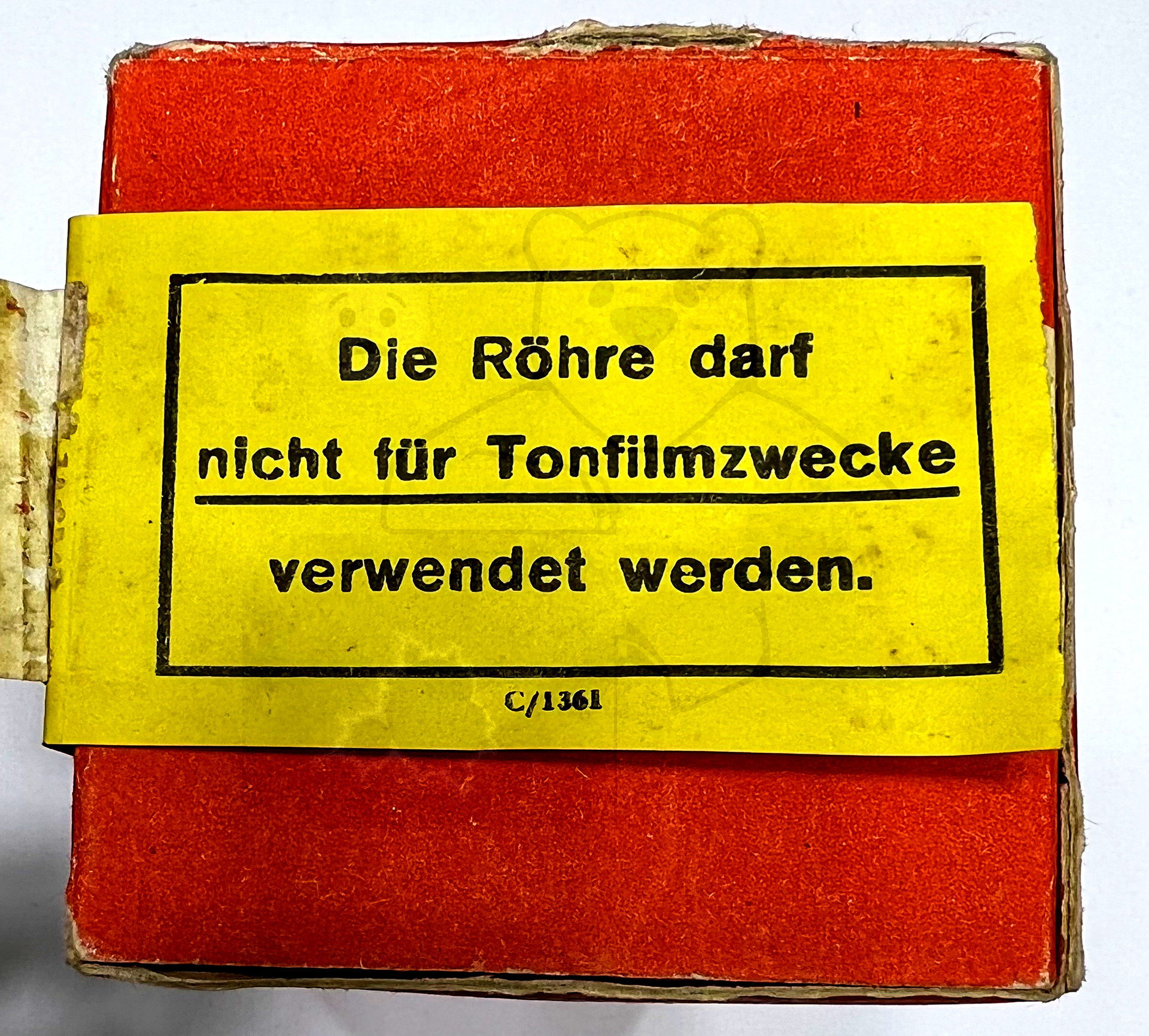 Röhre AD1-350 #6947 Verpackung Bild 2 'Die Röhre darf nicht für Tonfilmzwecke verwendet werden'