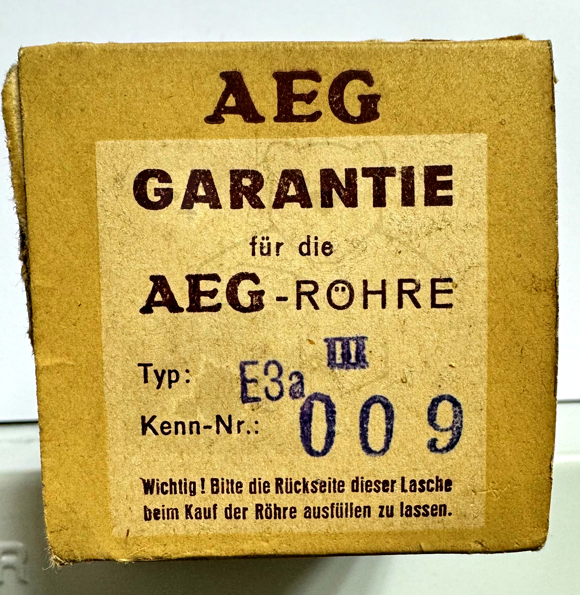 Röhre E3a III #3939 Verpackung Bild 5