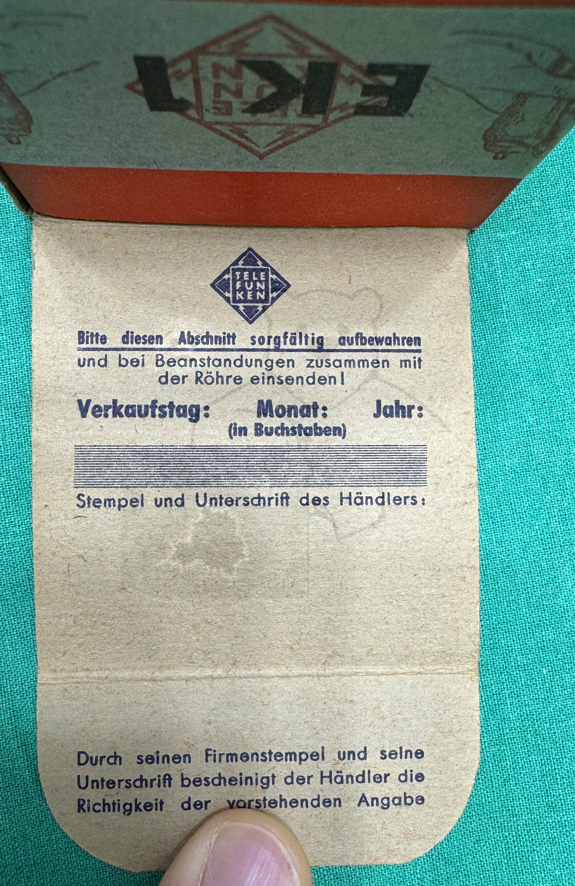 Röhre EK1 #6676 Verpackung Bild 2