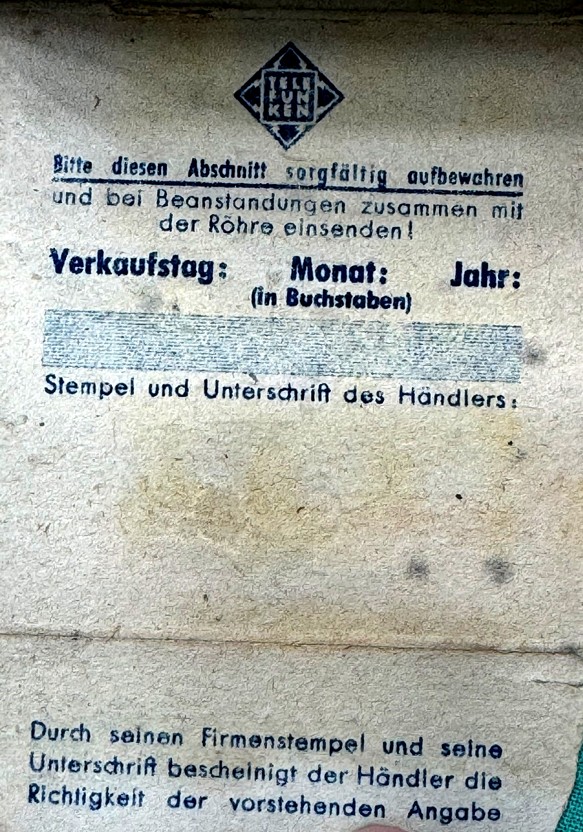 Röhre KF3 #0127 Verpackung Bild 1