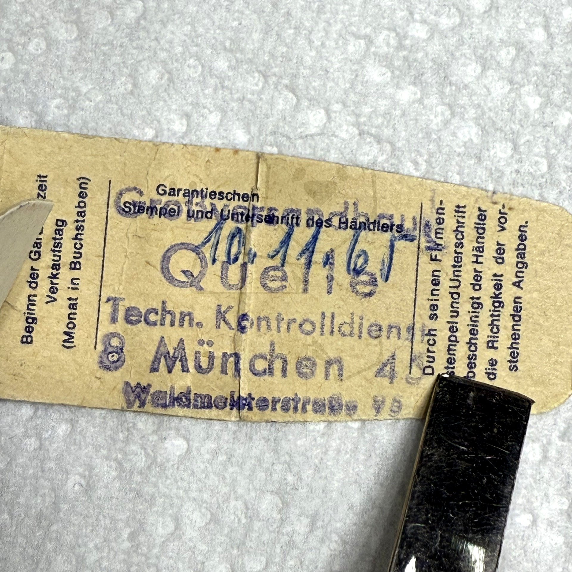 Röhre PCF80 #6785 Bild 5 - Ausgefüllte Garantielasche