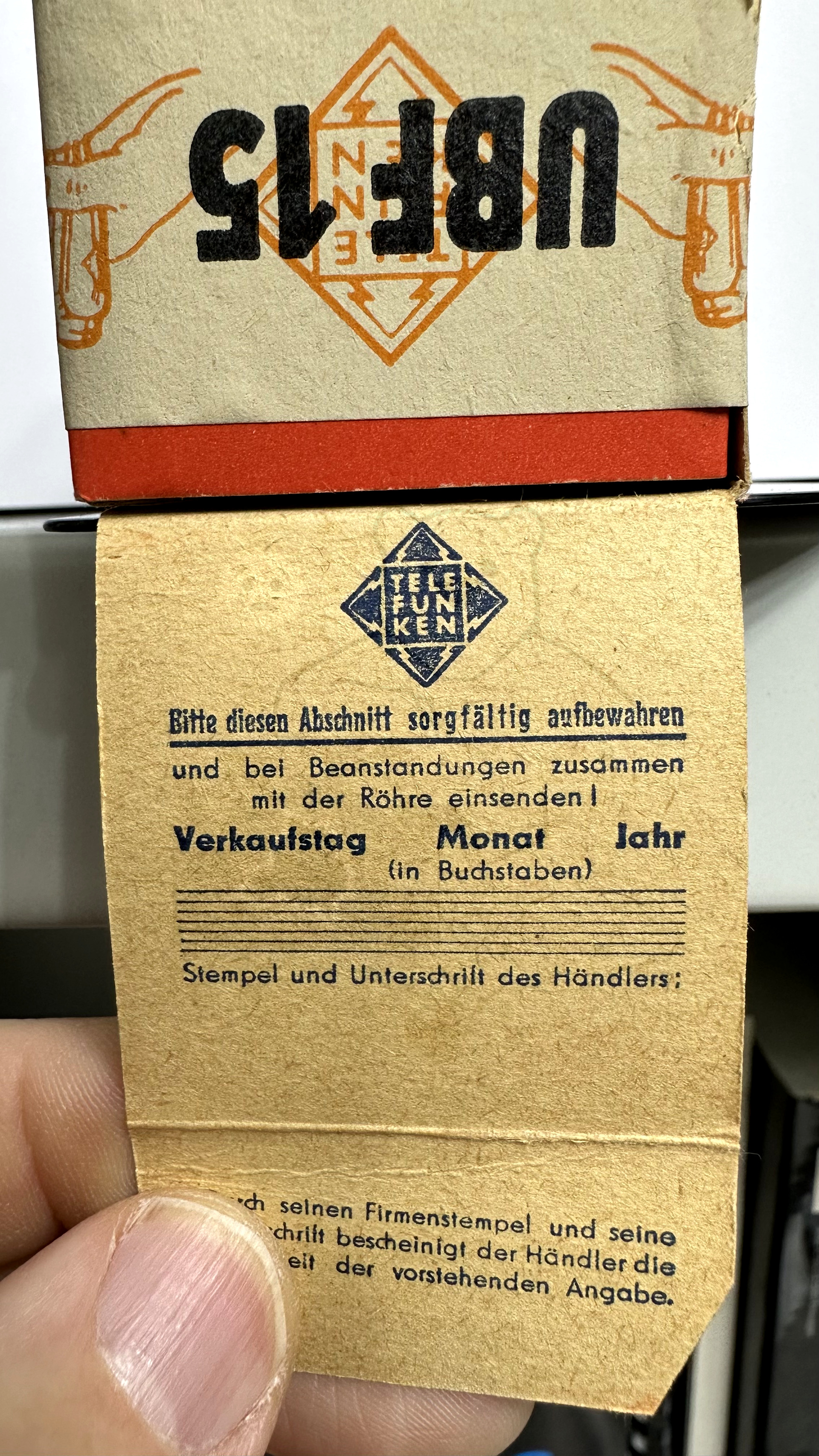 Röhre UBF15 #6826 Verpackung Bild 6