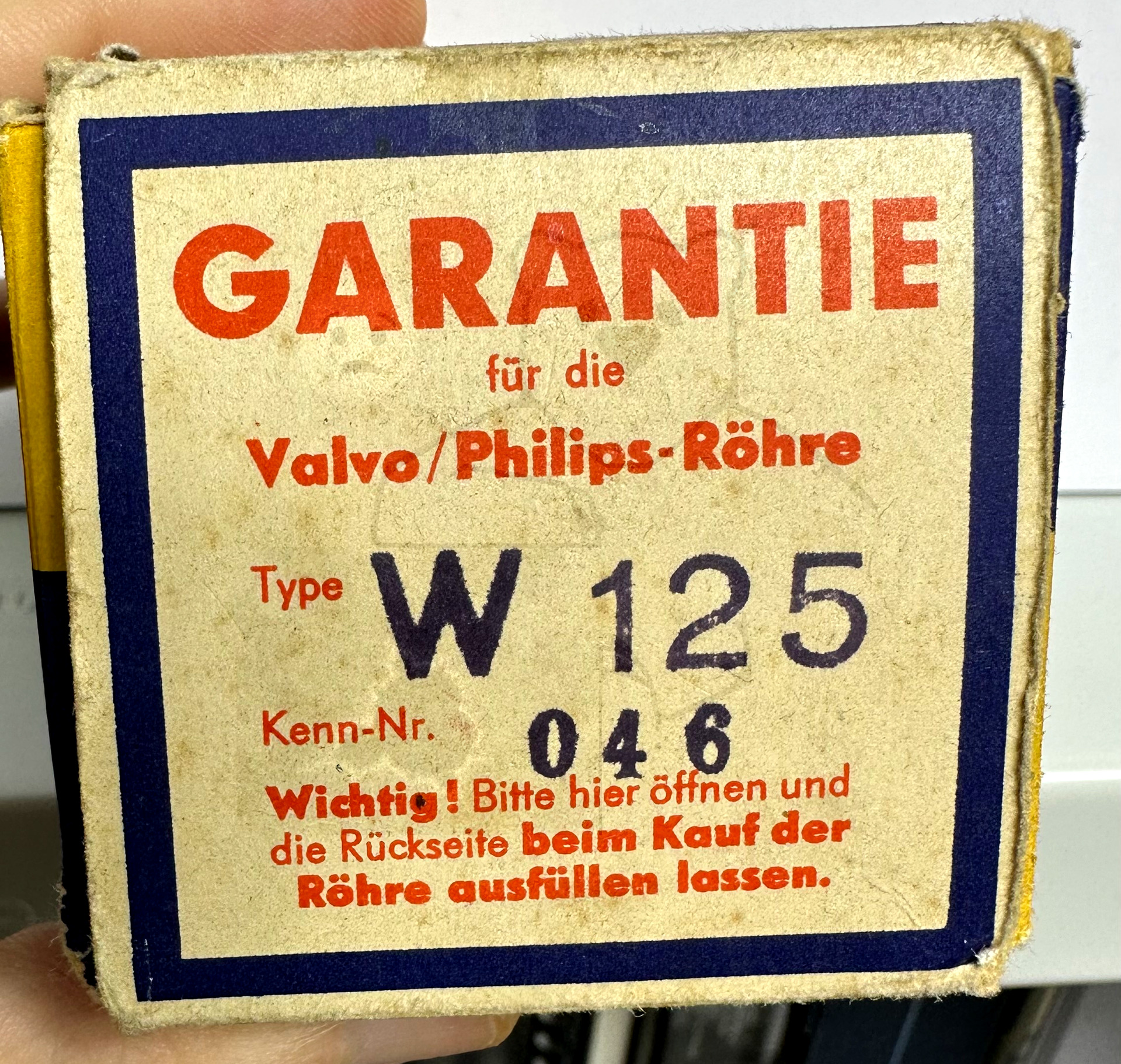 Röhre W125 #4779 Verpackung Bild 6