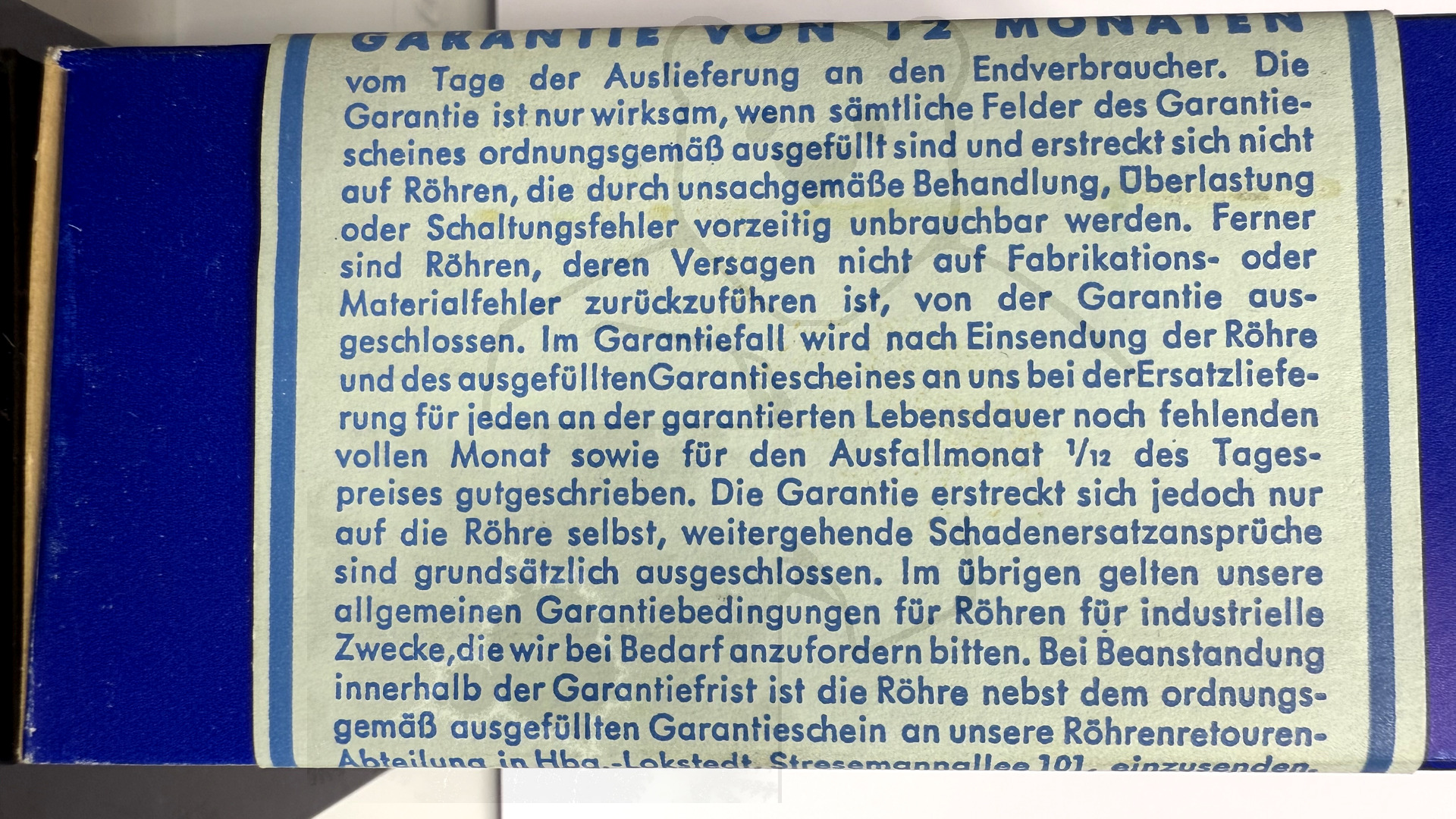 Röhre E1T #0328 Verpackung Bild 9