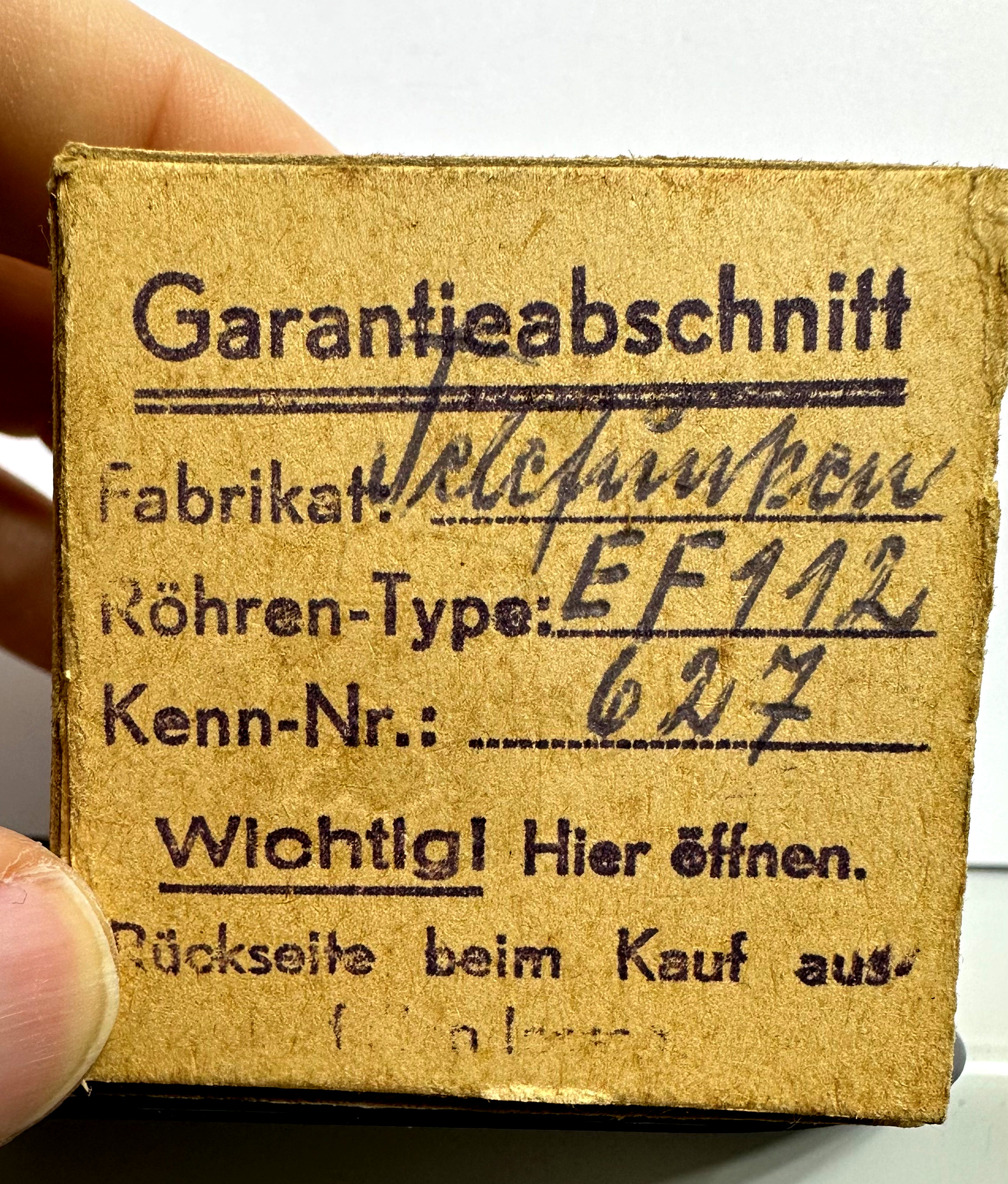 Röhre EF112 #0014 Verpackung Bild 1