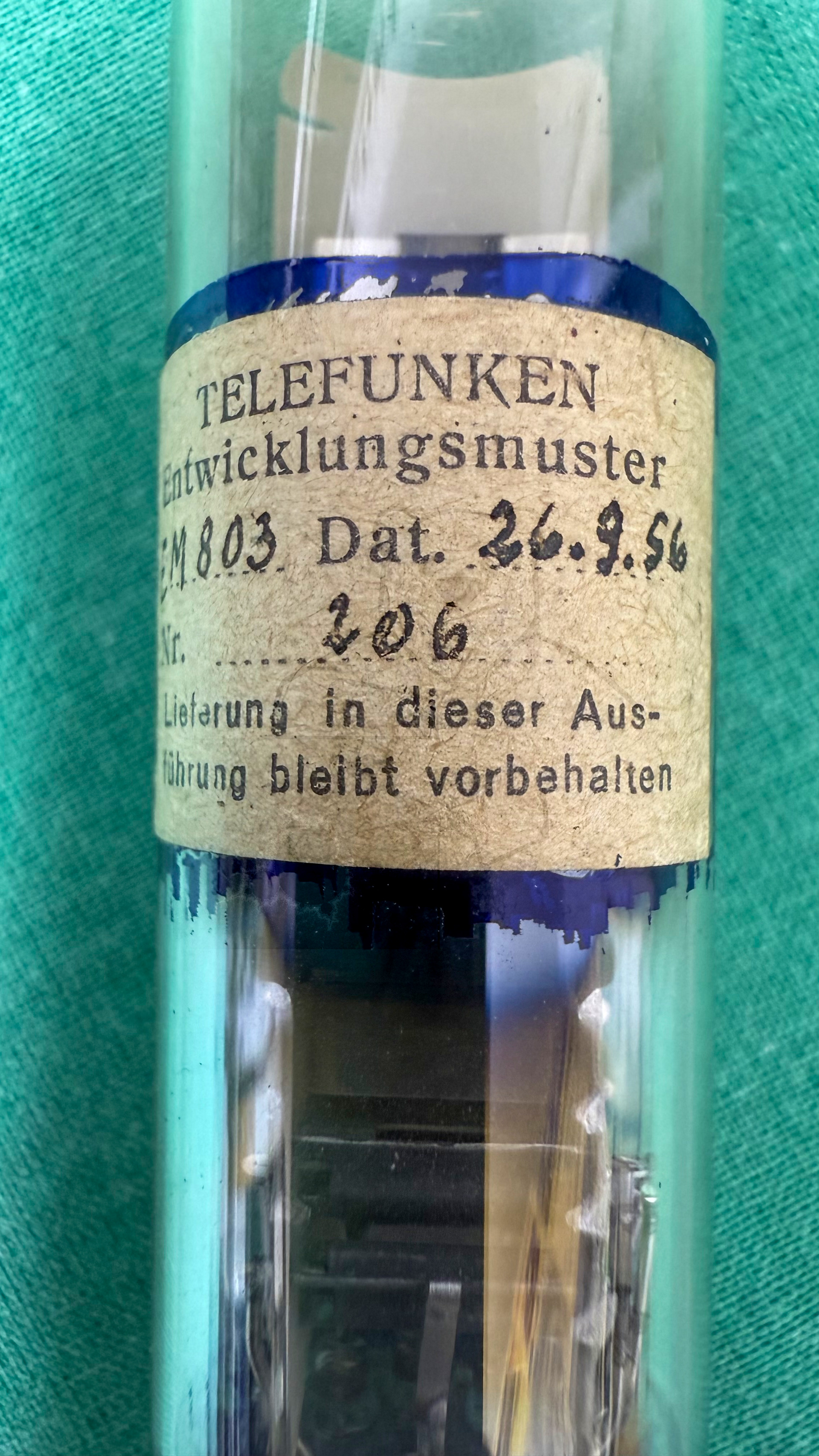Röhre EM803 Entwicklungsmuster vom 26-09-1956 #7774 Bild 23
