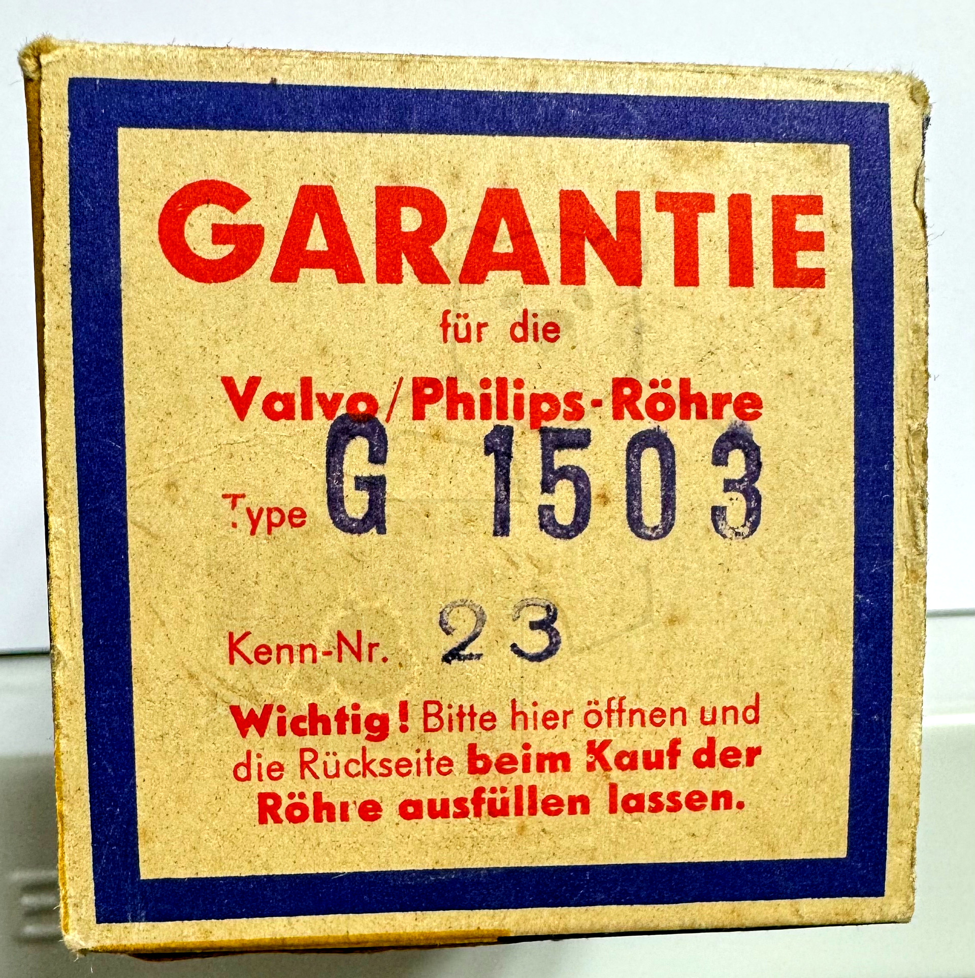 Röhre G1503 #6467 Verpackung Bild 3