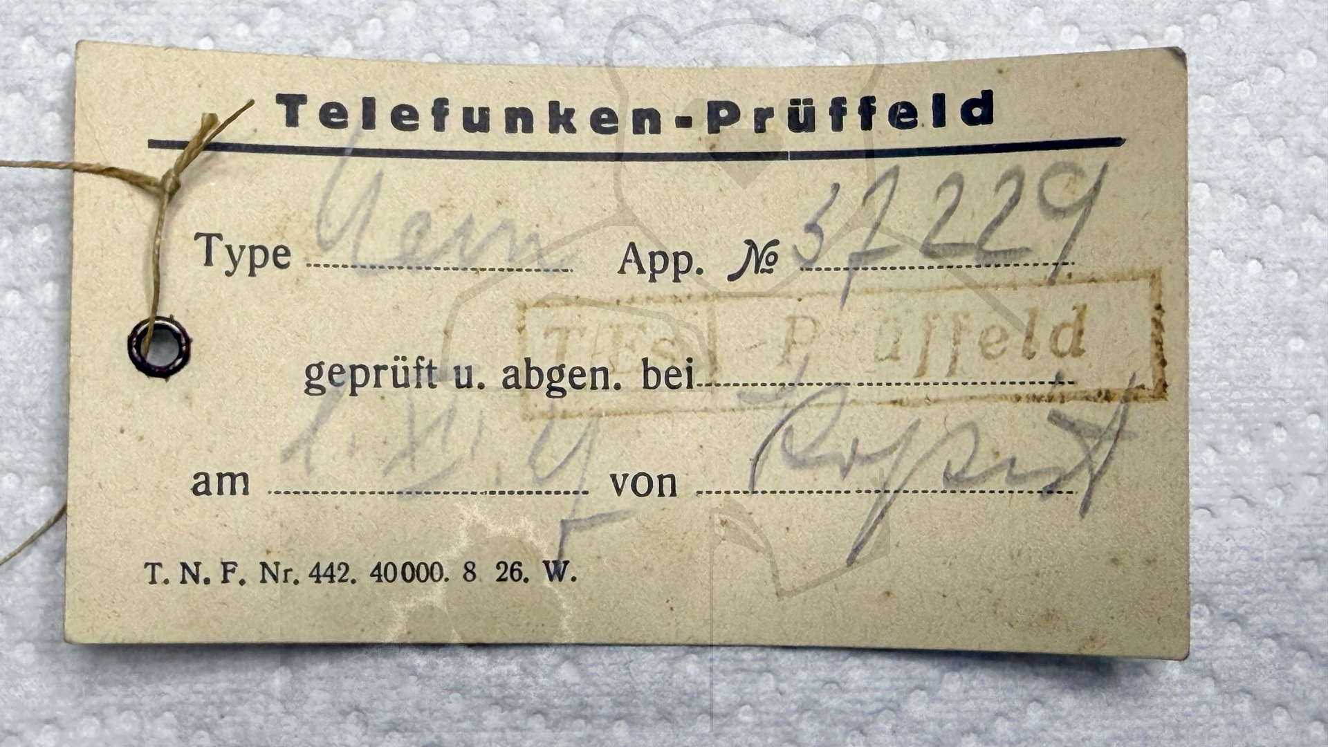 Röhre Neon Gleichrichter 3000V #5885 Prüfzettel Bild 1
