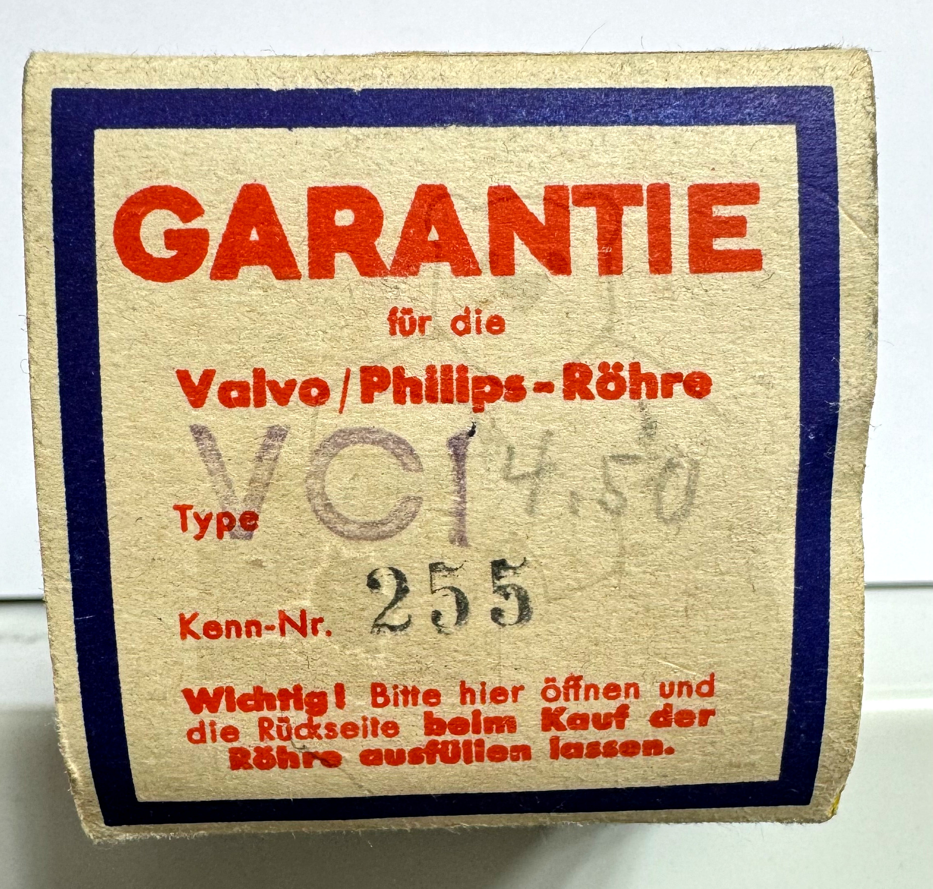 Röhre VC1 #0037 Verpackung Bild 4